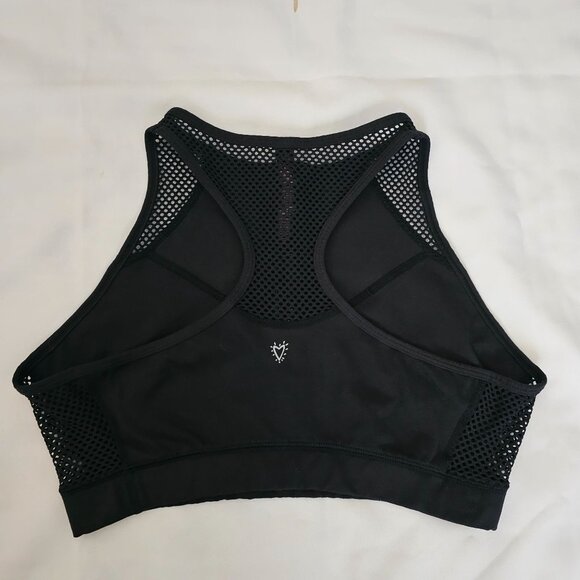 Betsey Johnson Performance Women's Black Zip Front Mesh Yoga Sports Bra Large - Picture 6 of 15